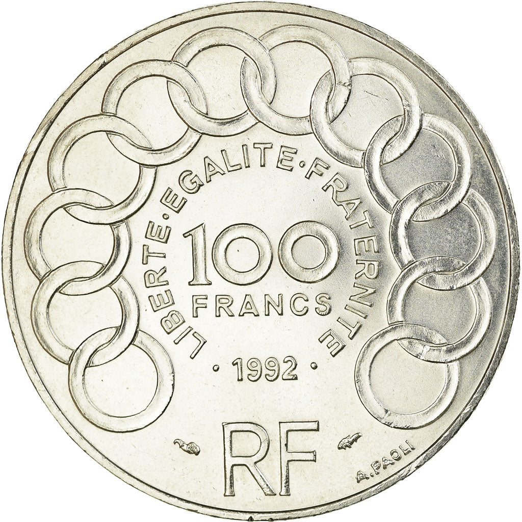 Coin, France, Jean Monnet, 100 Francs, 1992, EF(40-45), Silver, KM:1120