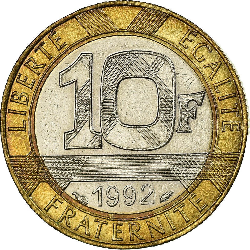 Munten, Frankrijk, Génie, 10 Francs, 1992, ZF, Bi-Metallic, KM:964.1