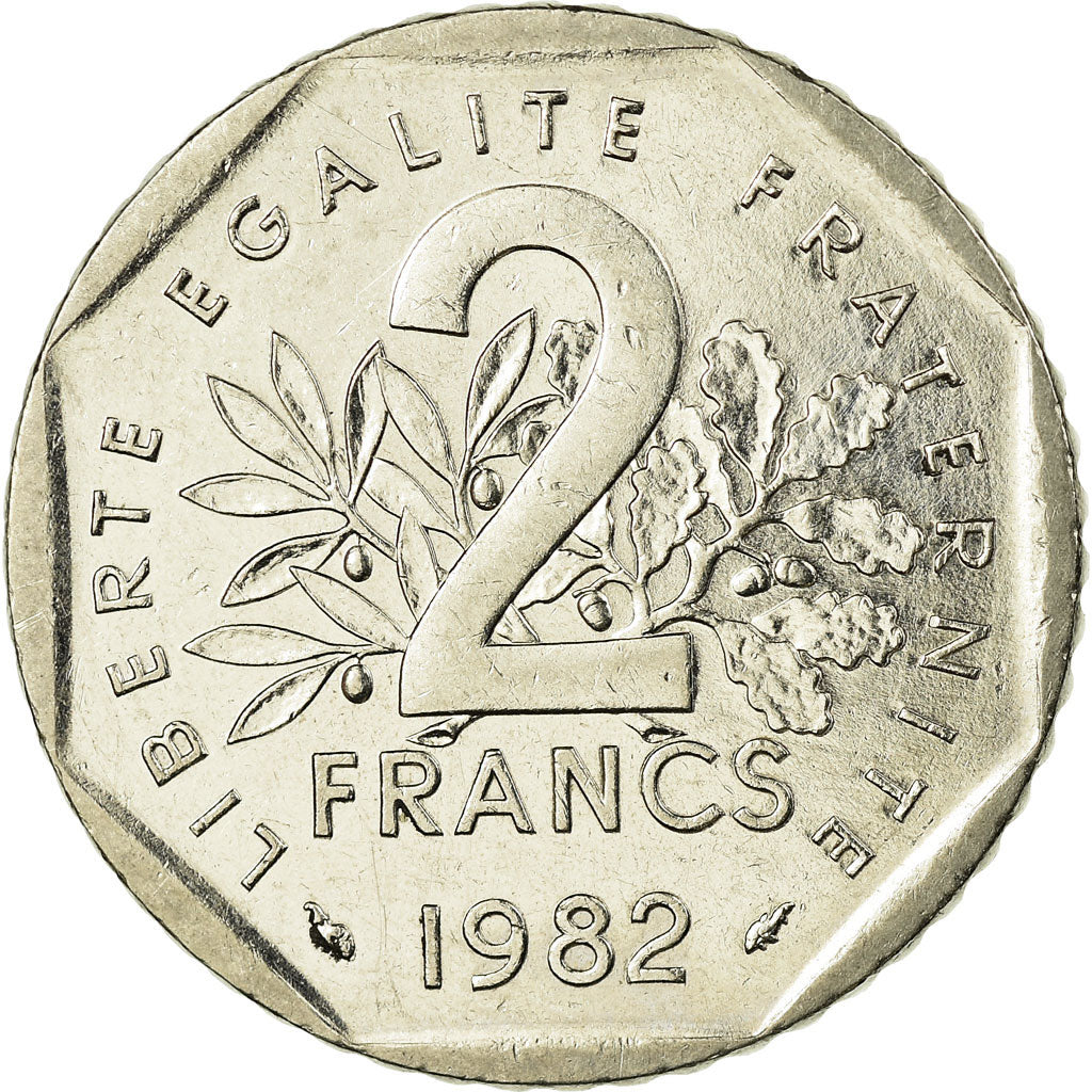 Munten, Frankrijk, Semeuse, 2 Francs, 1982, ZF, Nickel, KM:942.1, Gadoury:547