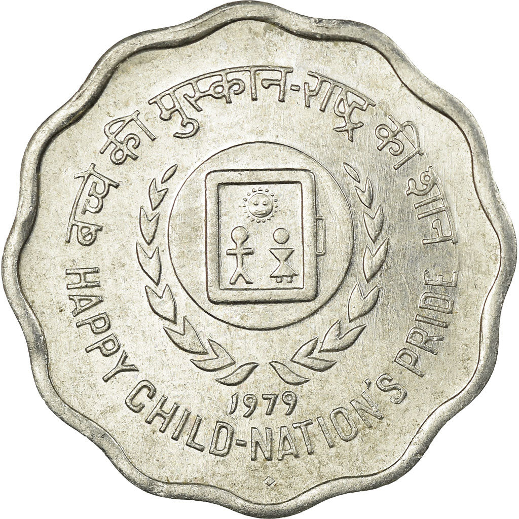 Moneta, REPUBBLICA DELL’INDIA, 10 Paise, 1979, MB, Alluminio, KM:33