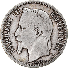Moeda, França, 1 Franc, 1866, Paris, VF(20-25), Prata, KM:806.1, Gadoury:463