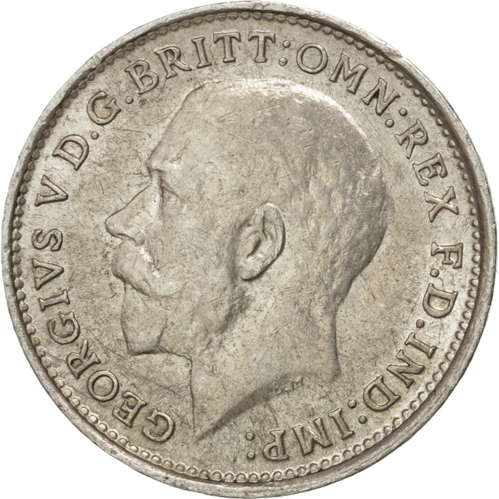 GREAT BRITAIN, 3 Pence, 1917, KM #813, MS(60-62), Silver, 16, 1.40