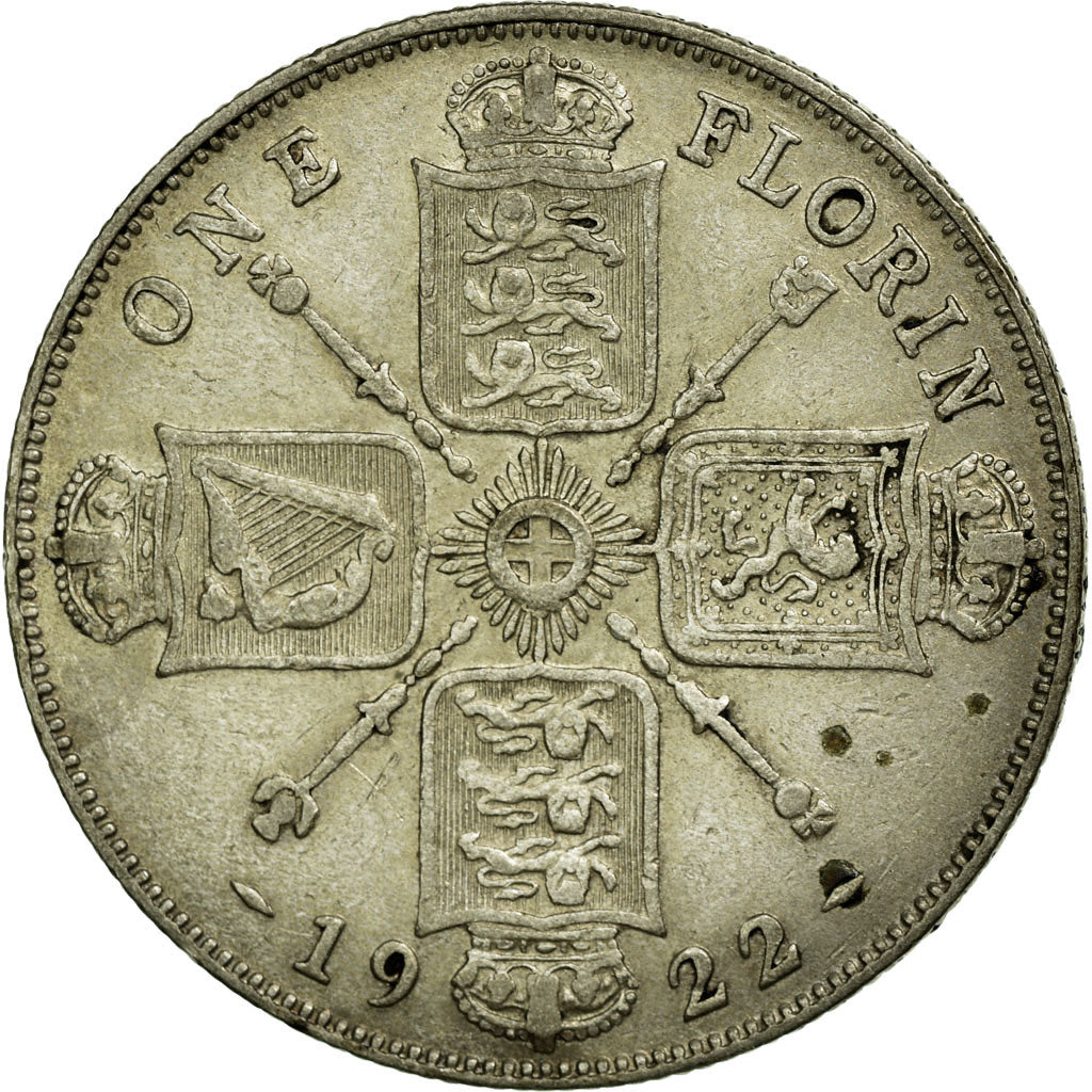 Coin, Great Britain, George V, Florin, Two Shillings, 1922, EF(40-45), Silver