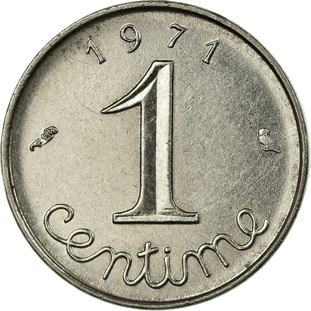 Coin, France, Épi, Centime, 1971, Paris, EF(40-45), Stainless Steel, KM:928