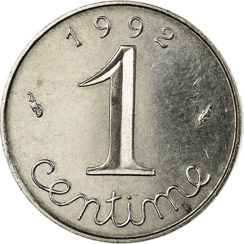 Coin, France, Épi, Centime, 1992, Paris, EF(40-45), Stainless Steel, KM:928