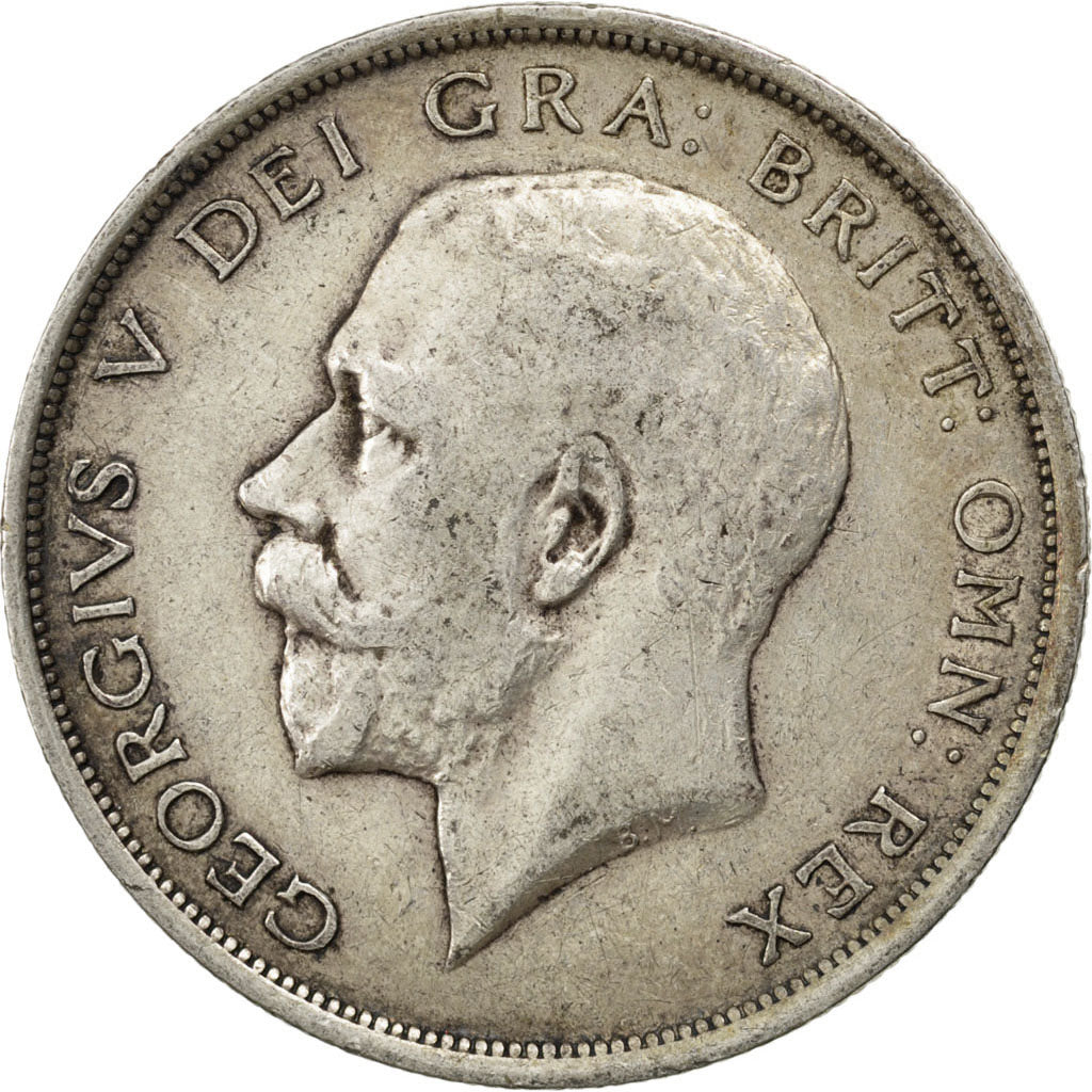 GREAT BRITAIN, 1/2 Crown, 1914, KM #818.1, EF(40-45), Silver, 32.3, 14.01