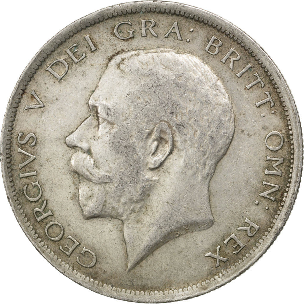 GREAT BRITAIN, 1/2 Crown, 1918, KM #818.1, EF(40-45), Silver, 32.3, 14.13