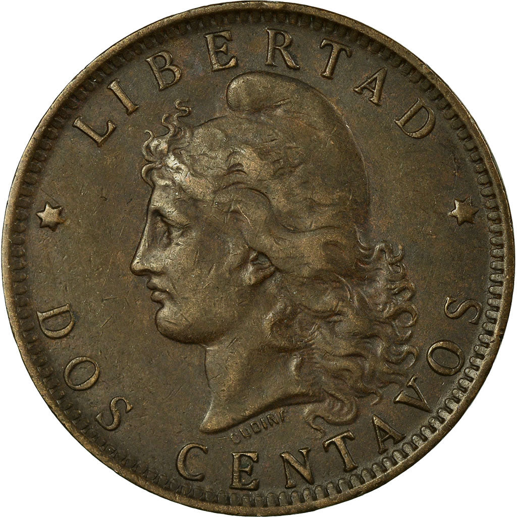 Coin, Argentina, 2 Centavos, 1893, EF(40-45), Bronze, KM:33