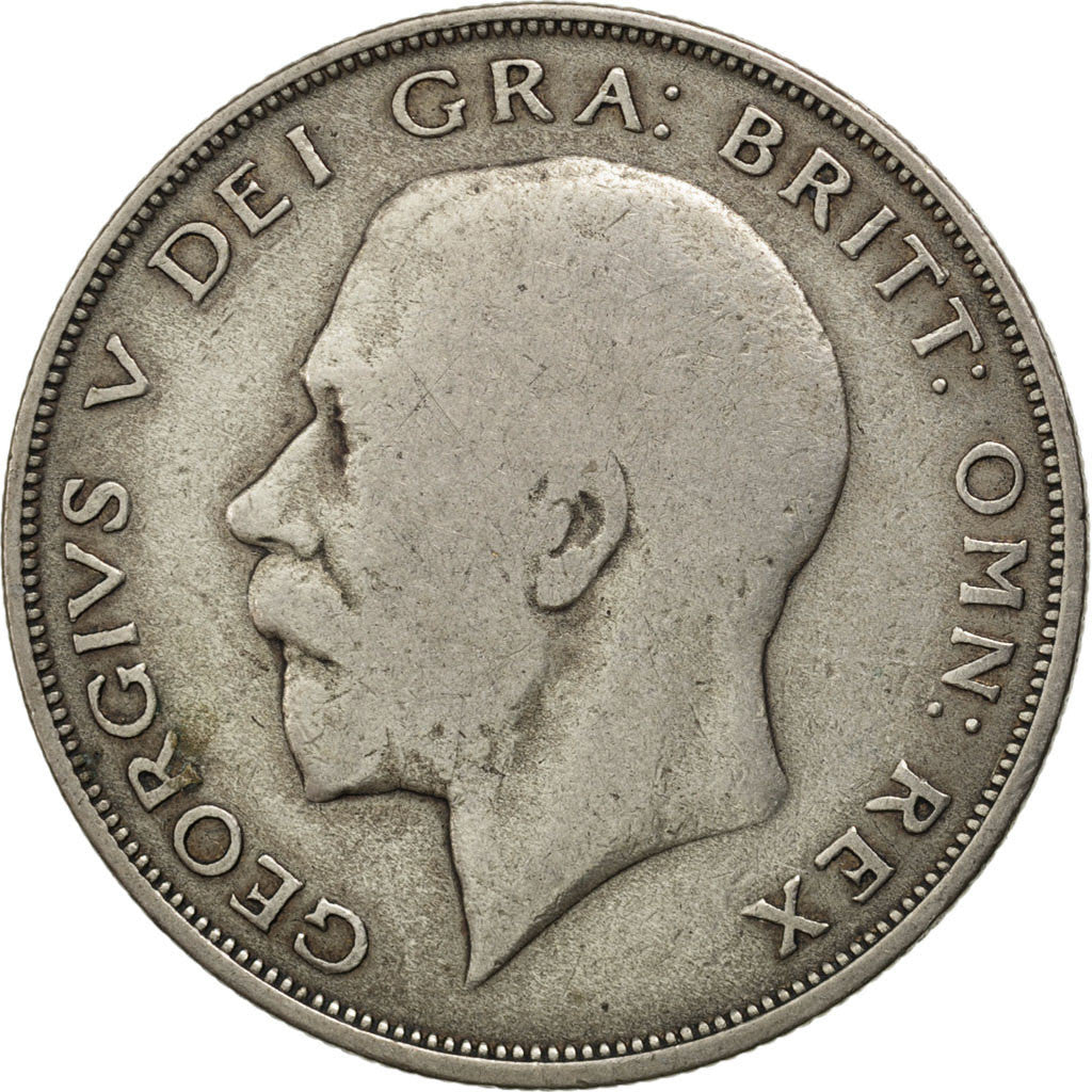 Coin, Great Britain, George V, 1/2 Crown, 1921, VF(20-25), Silver, KM:818.1a
