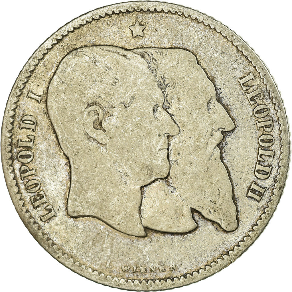 Coin, Belgium, Leopold II, Franc, 1880, VG(8-10), Silver, KM:38