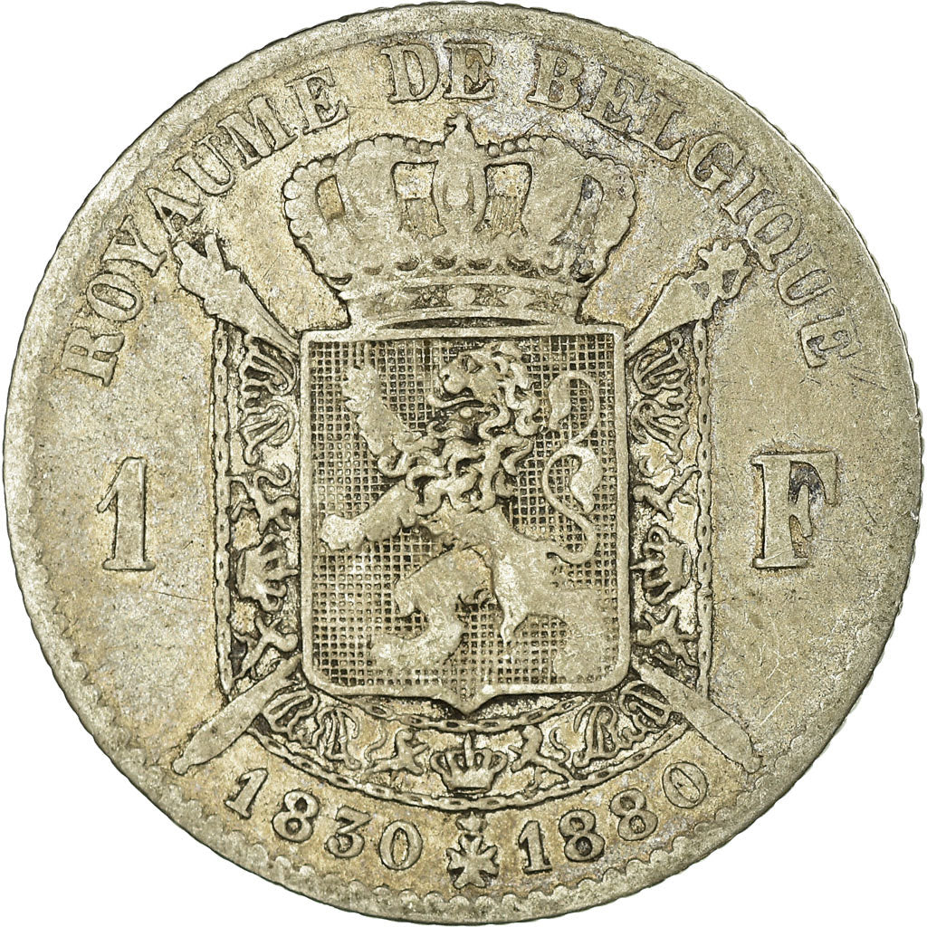 Coin, Belgium, Leopold II, Franc, 1880, VG(8-10), Silver, KM:38