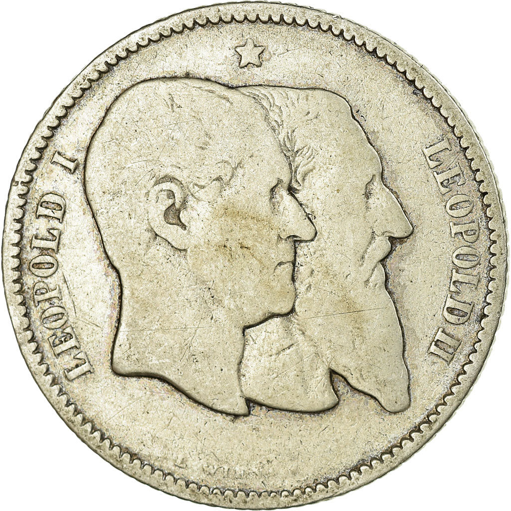 Coin, Belgium, Leopold II, Franc, 1880, VG(8-10), Silver, KM:38