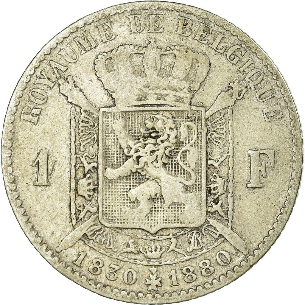 Coin, Belgium, Leopold II, Franc, 1880, VG(8-10), Silver, KM:38
