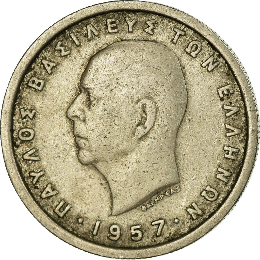 Monnaie, Grèce, Paul I, Drachma, 1957, TB+, Copper-nickel, KM:81