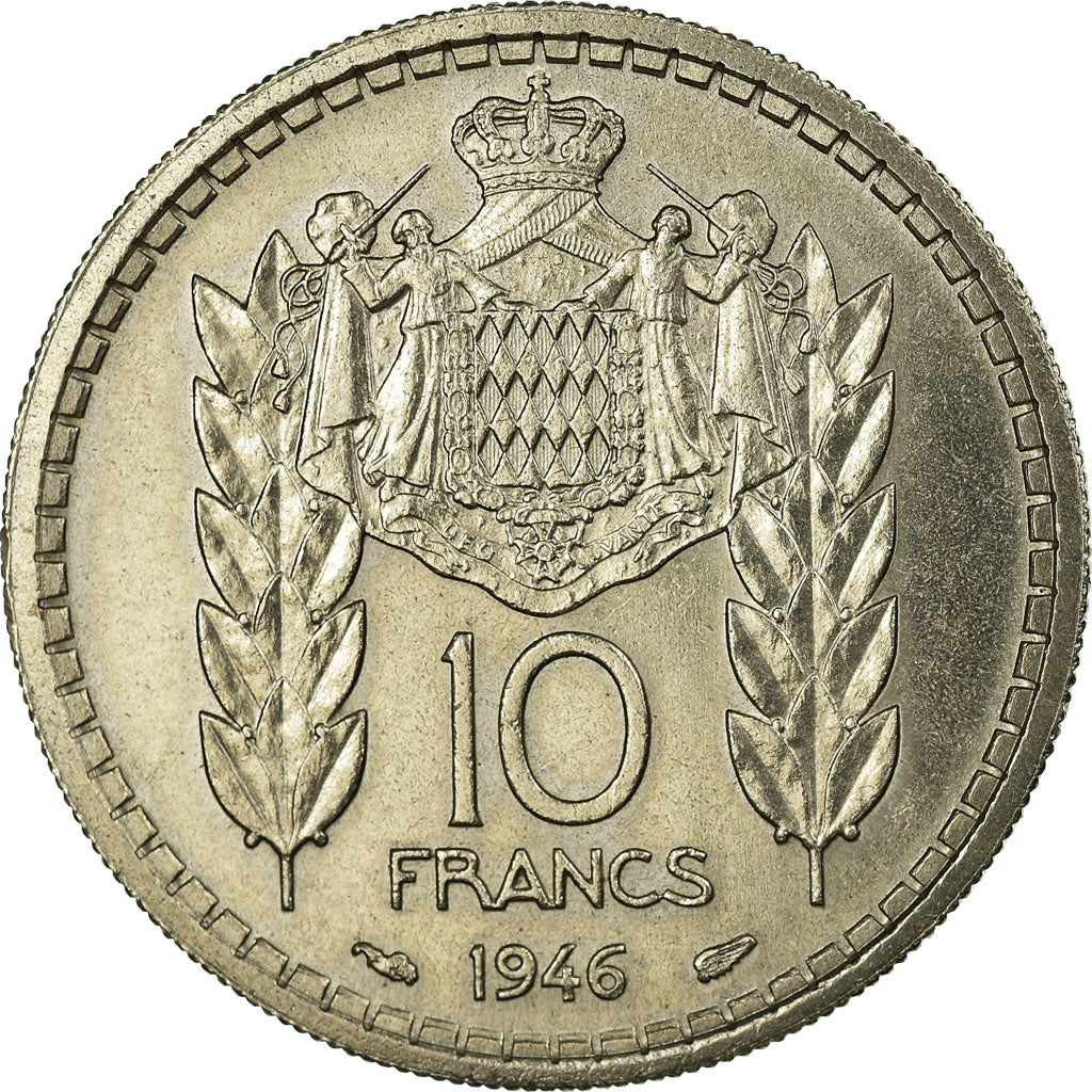 Coin, Monaco, Louis II, 10 Francs, 1946, AU(55-58), Copper-nickel, KM:123
