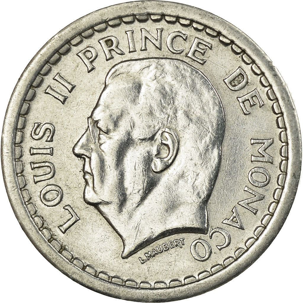 Moneta, Monaco, Louis II, Franc, Undated (1943), AU(55-58), Aluminium, KM:120