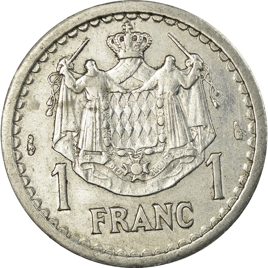 Moneta, Monaco, Louis II, Franc, Undated (1943), AU(55-58), Aluminium, KM:120