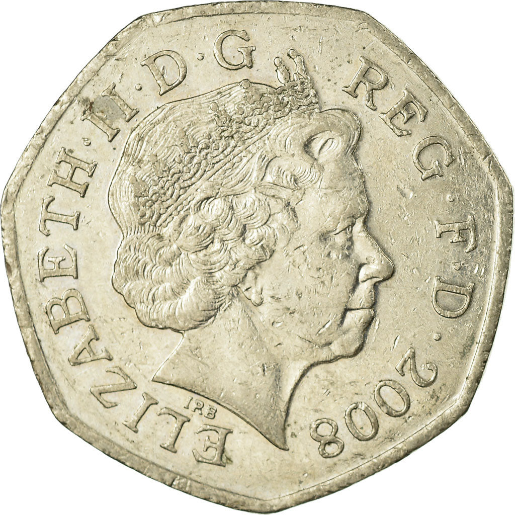 Coin, Great Britain, Elizabeth II, 50 Pence, 2008, EF(40-45), Copper-nickel