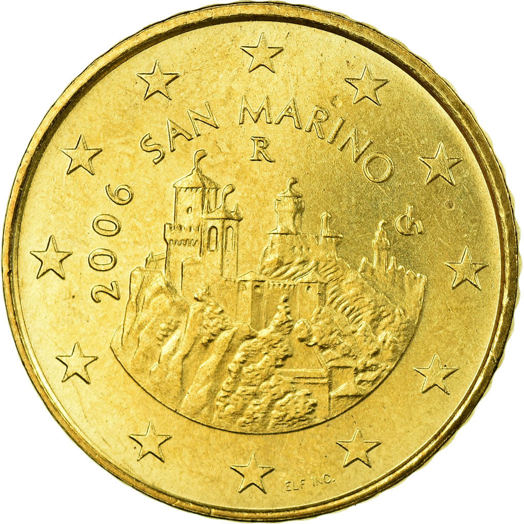 San Marino, 50 Euro Cent, 2006, AU(55-58), Brass, KM:445