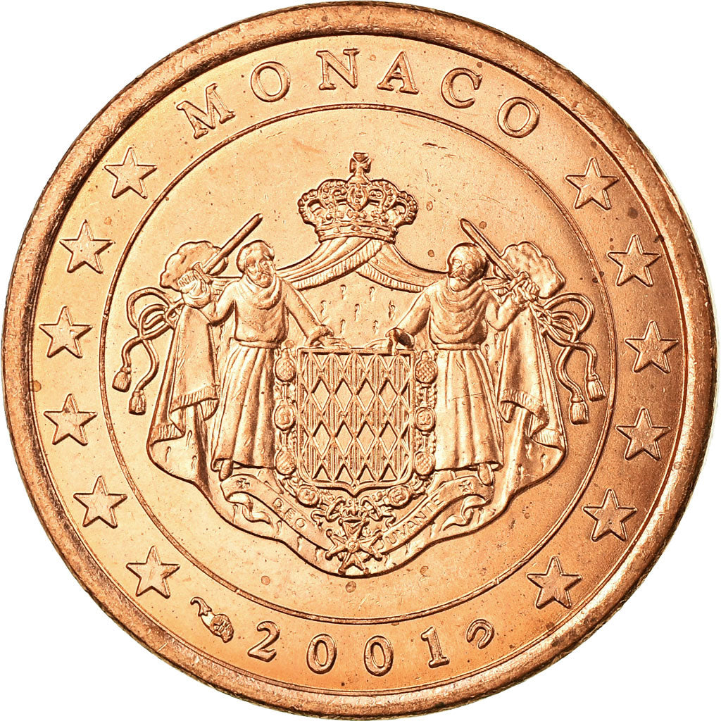 Monaco, 5 Euro Cent, 2001, AU(55-58), Copper Plated Steel, KM:169