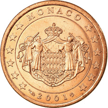 Monaco, 5 Euro Cent, 2001, AU(55-58), Copper Plated Steel, KM:169