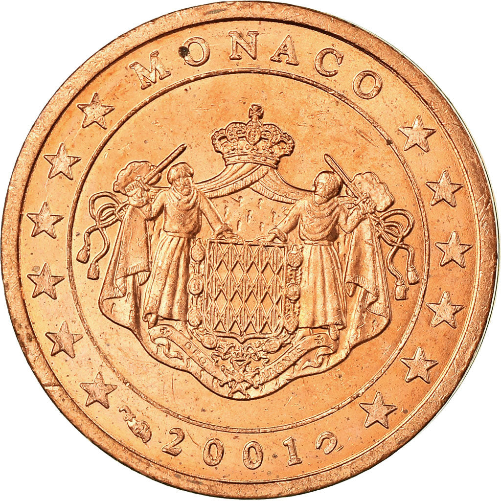 Monaco, 2 Euro Cent, 2001, SPL-, Acciaio placcato rame, KM:168