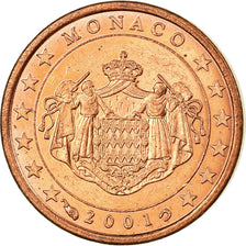 Monaco, Euro Cent, 2001, EF(40-45), Copper Plated Steel, KM:167