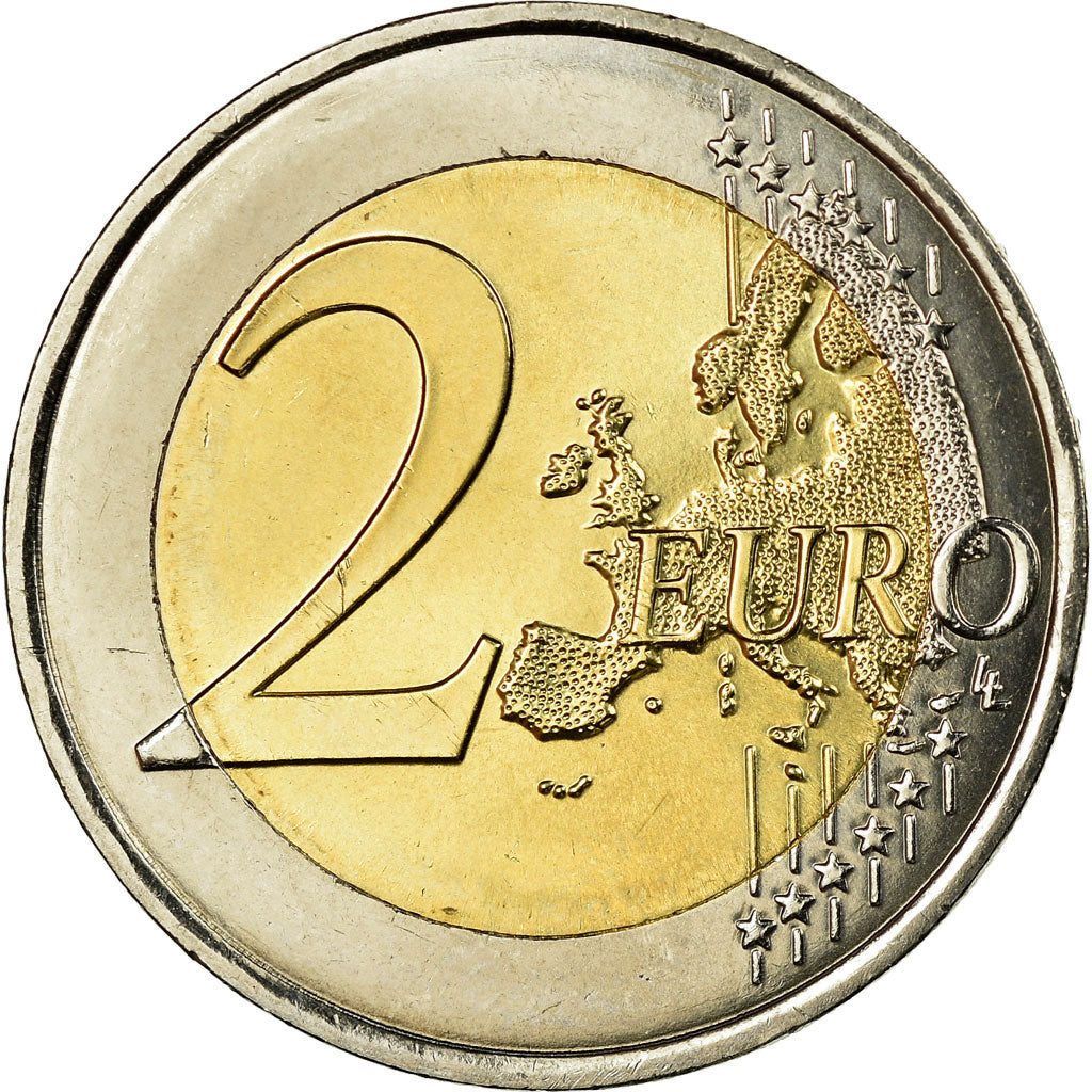 France, 2 Euro, Pierre de Coubertin 2013, 2013, MS(63), Bi-Metallic, Gadoury:16