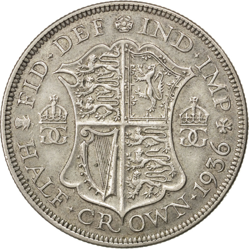 GREAT BRITAIN, 1/2 Crown, 1936, KM #835, EF(40-45), Silver, 32.3, 14.11
