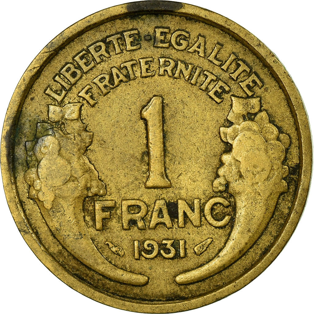 Munten, Frankrijk, Morlon, Franc, 1931, FR+, Aluminum-Bronze, KM:885