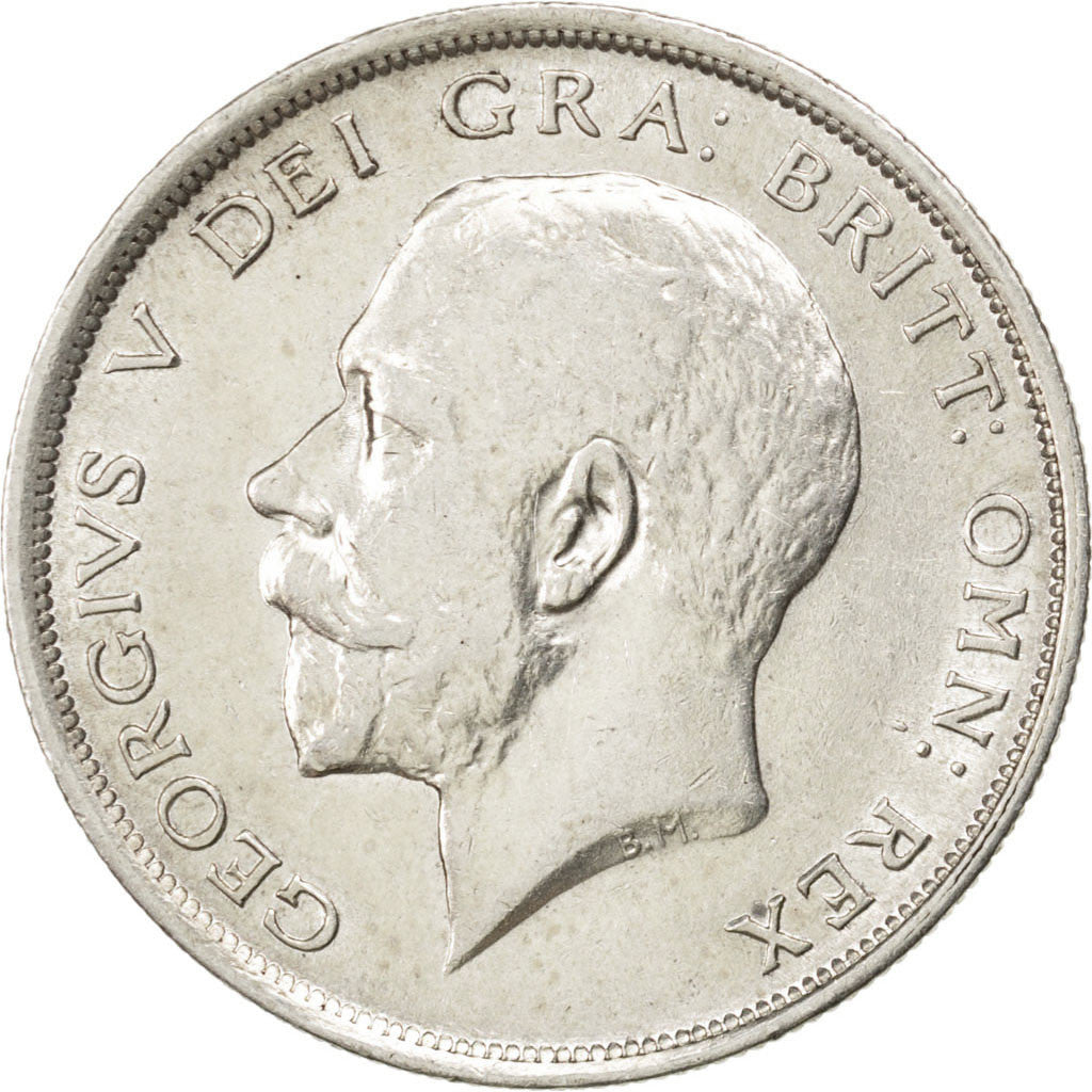 GREAT BRITAIN, 1/2 Crown, 1919, KM #818.1, AU(50-53), Silver, 32.3, 14.15