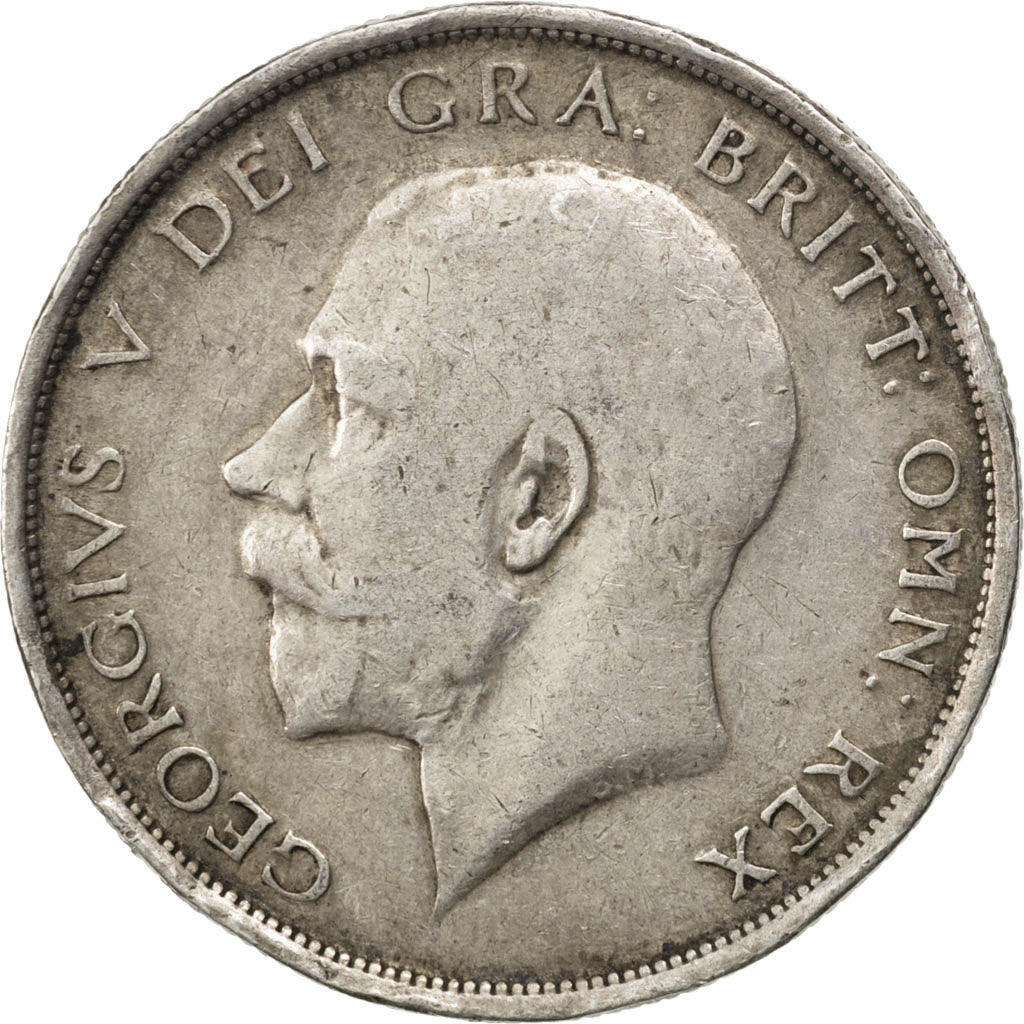 GREAT BRITAIN, 1/2 Crown, 1914, KM #818.1, VF(20-25), Silver, 32.3, 14.07
