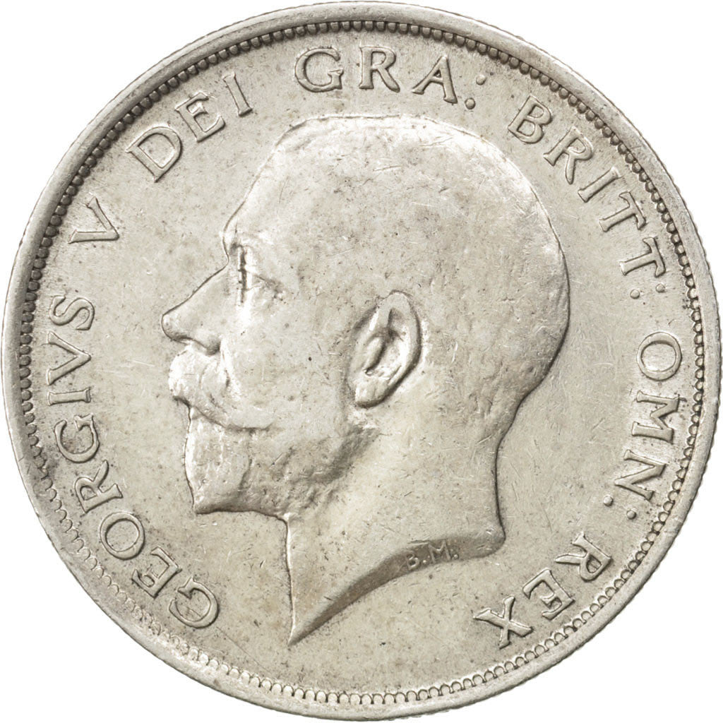 GREAT BRITAIN, 1/2 Crown, 1915, KM #818.1, EF(40-45), Silver, 32.3, 14.09
