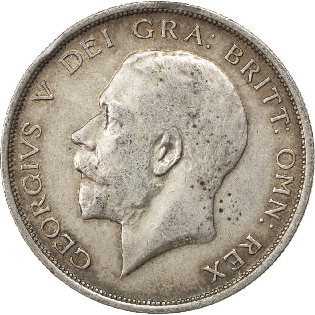 GREAT BRITAIN, 1/2 Crown, 1916, KM #818.1, EF(40-45), Silver, 32.3, 14.08
