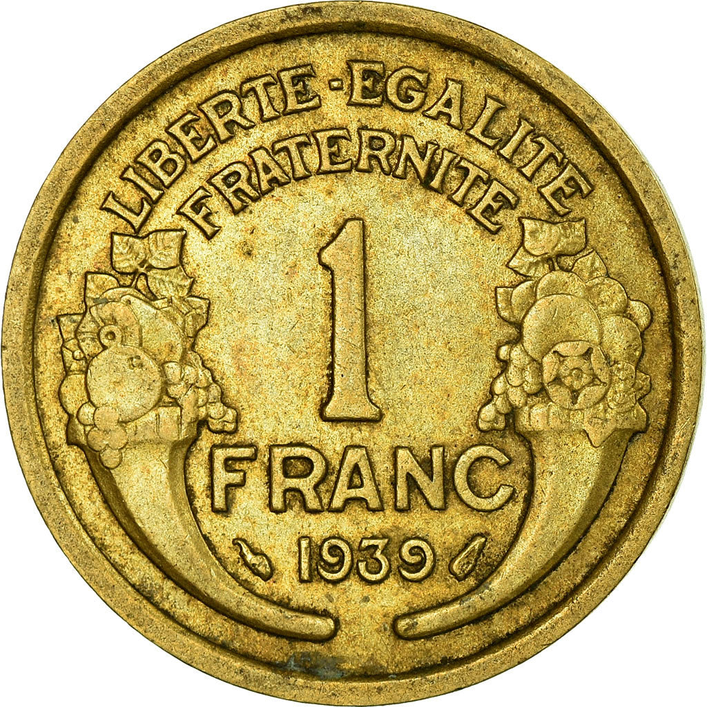 Moneda, Francia, Morlon, Franc, 1939, MBC, Aluminio - bronce, KM:885