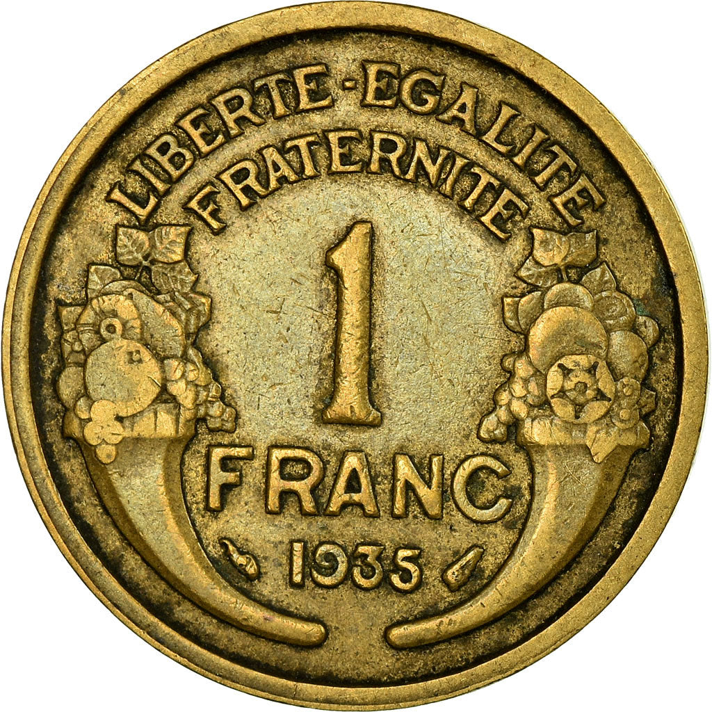 Moneda, Francia, Morlon, Franc, 1935, MBC, Aluminio - bronce, KM:885