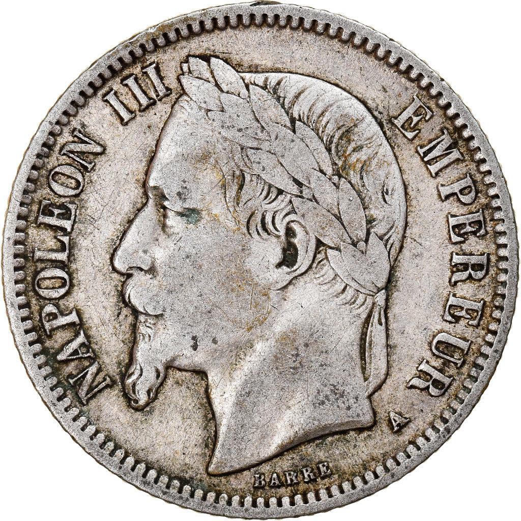 Moeda, França, 1 Franc, 1866, Paris, VF(30-35), Prata, KM:806.1, Gadoury:463