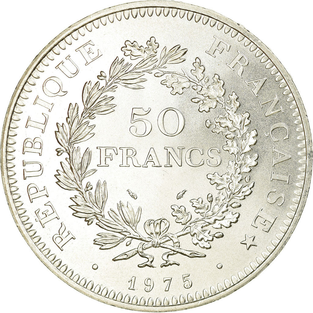 Coin, France, Hercule, 50 Francs, 1975, Paris, AU(50-53), Silver, KM:941.1