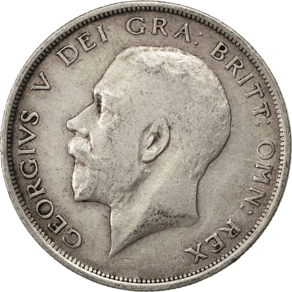 GREAT BRITAIN, 1/2 Crown, 1918, KM #818.1, VF(30-35), Silver, 32.3, 14.01
