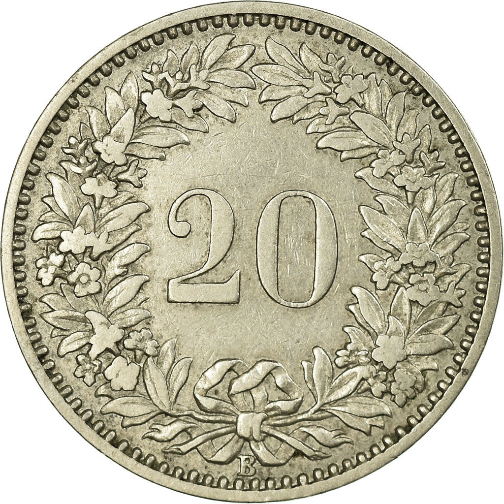Coin, Switzerland, 20 Rappen, 1881, Bern, VF(30-35), Nickel, KM:29