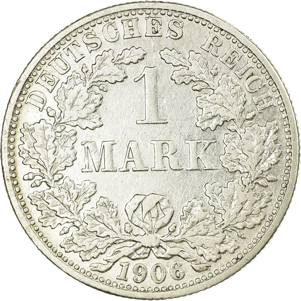 Coin, GERMANY - EMPIRE, Wilhelm II, Mark, 1906, Stuttgart, EF(40-45), Silver