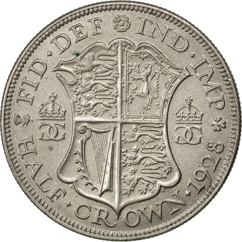 GREAT BRITAIN, 1/2 Crown, 1928, KM #835, MS(60-62), Silver, 32.3, 14.10