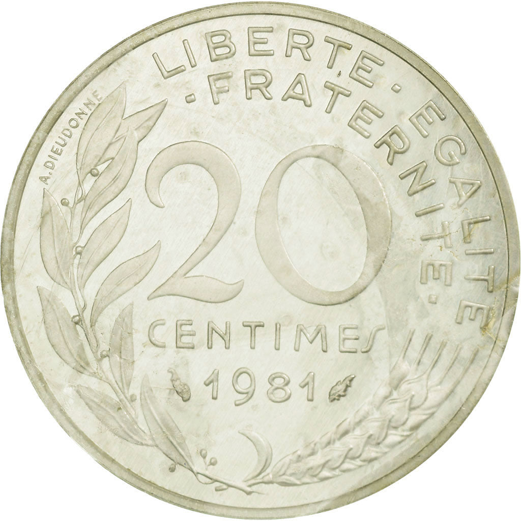 Coin, France, 20 Centimes, 1981, Paris, Piéfort, MS(65-70), Silver, KM:P693