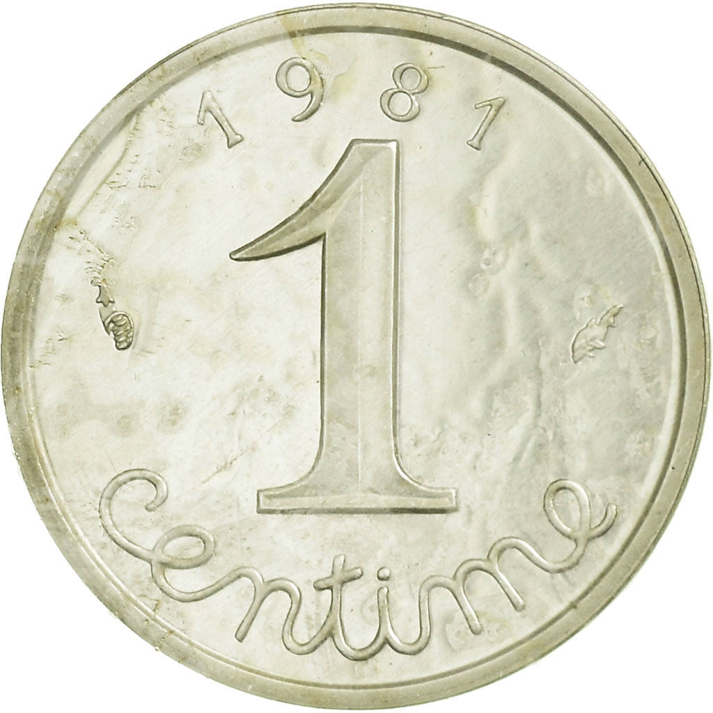 Coin, France, Centime, 1981, Paris, Piéfort, MS(65-70), Silver, KM:P684