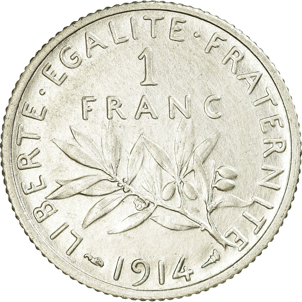 Coin, France, Semeuse, Franc, 1914, Paris, EF(40-45), Silver, KM:844.1