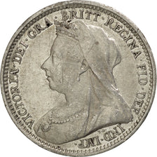 GREAT BRITAIN, 3 Pence, 1893, KM #777, AU(55-58), Silver, 16, 1.39