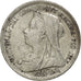GREAT BRITAIN, 3 Pence, 1900, KM #777, AU(55-58), Silver, 16, 1.40