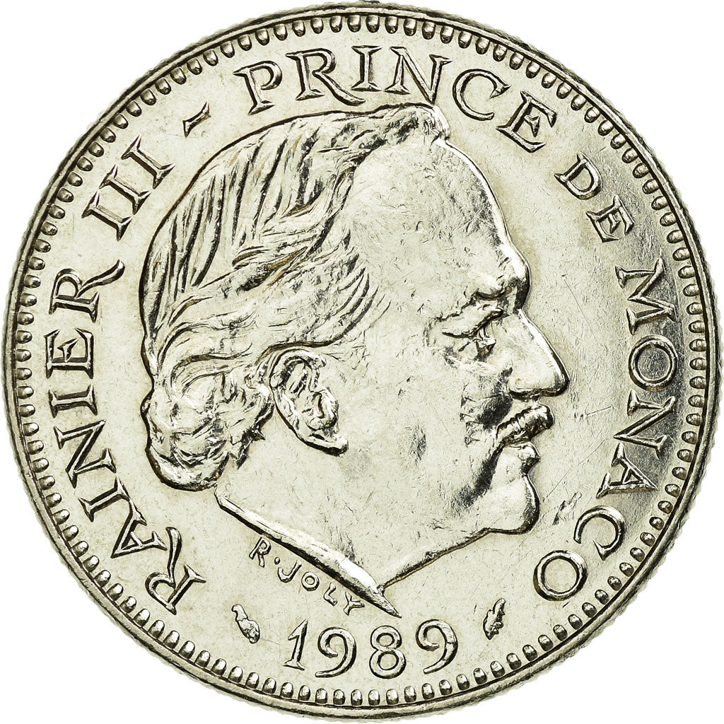 Coin, Monaco, Rainier III, 5 Francs, 1989, EF(40-45), Copper-nickel, KM:150
