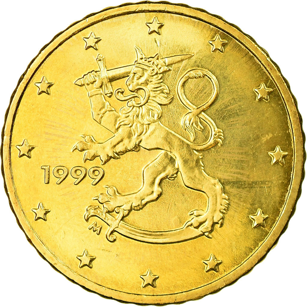 Finland, 50 Euro Cent, 1999, AU(55-58), Brass, KM:103