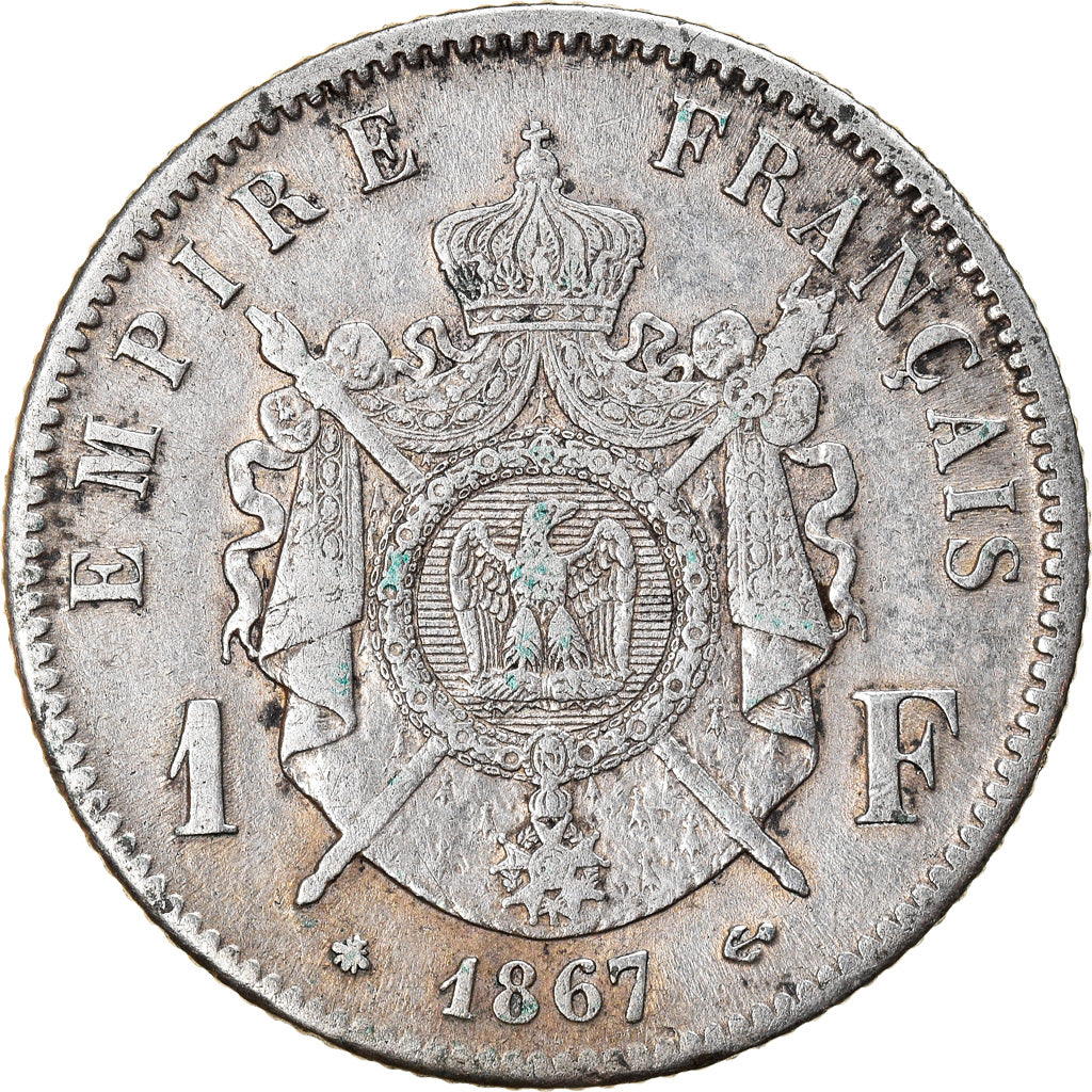 Monnaie, France, 1 Franc, 1867, Paris, TB+, Argent, Gadoury:463, KM:806.1